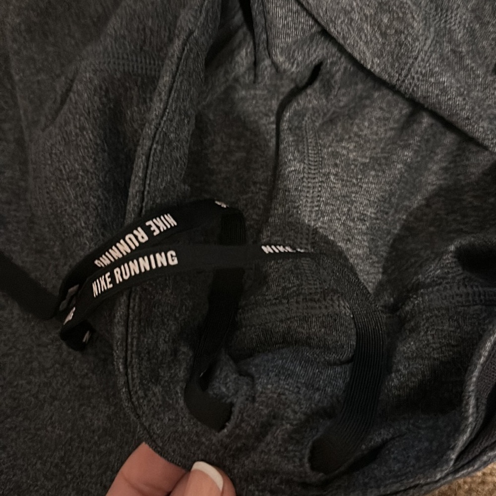 NIKE DRI-FIT Power Running Midrise Crop XS Mesh Legging Black White Grey - Picture 3 of 5